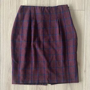 Vintage Plaid Pencil Skirt